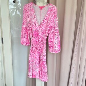 Lilly Pulitzer Pink Tropical Print mini dress